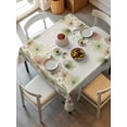 thumbnail image 6 of Watercolor Floral Table Cloth, Waterproof Tablecloth for Square Tables, Spring Green Flowers Botanical Beige Reusable Washable Fabric Table Cover for Restaurant Kitchen Dining Tables 54"x54", 6 of 9