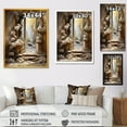 thumbnail image 4 of Designart "Blooms in Ancient Ruins I" Fashion Framed Wall Art - Glam Yellow Fantasy Entryway Framed Wall Art Print, 4 of 6