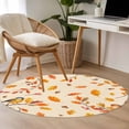thumbnail image 4 of Small Round Rug 3Ft Washable Non-Slip, Orange Leaves Fall Circle Area Rugs for Living Room Bedroom, Birds Branches Pine Cones Indoor Floor Mats Carpet Runner for Home Decor, 4 of 8