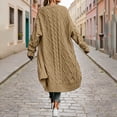 thumbnail image 5 of Qzwdhjm Long Cardigans for Women Maxi Cable Knit Cardigan Sweaters Open Front Long Sleeve Chunky Oversized Sweater Coats, 5 of 8