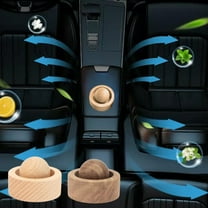 Black Walnut Round Ball Fragrant Wood Ornament Solid Wood Bead Car Diffuser Home Decoration Beech Wood Air Freshener Portable Car Mounted Wooden Ambience Diffuser 1.97x1.97x1.38 inches