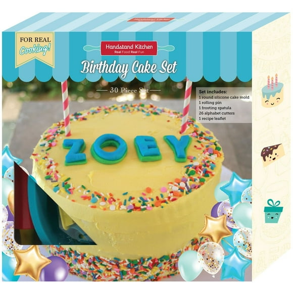 Handstand Kitchen 30-piece Real Party Cake Baking Set with Alphabet Fondant Cutters
