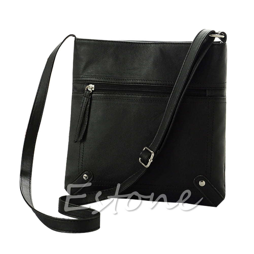 Womens Multipocket Large Faux Leather Handbag Crossbody Messenger Shoulder Bag 
