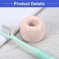 thumbnail image 4 of Unique Bargains Round Mini Ceramic Toothbrush Holder Pink 1.65"x1.18" Electric Toothbrush Holder for Bathroom, 4 of 8
