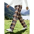 thumbnail image 6 of Mens Plaid Pants Flannel Keep warm Double-faced pile Trousers Double-pocket storage Pajama Pants, 6 of 9