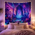 thumbnail image 2 of Cosmic Gateway in Forest With Glowing Portal, Mystical Fantasy for Space Lovers, Surreal Art Decor, Christmas Gift Tapestry Wall Hanging for Bedroom and Living Room, 2 of 7