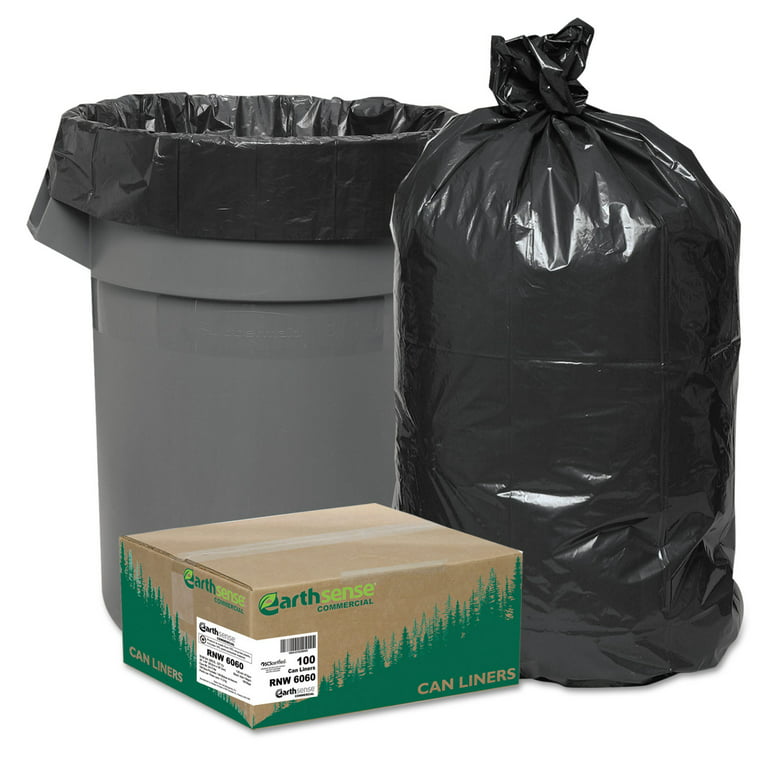 Plasticplace 7-10 Gallon Trash Bags, Black (500 Count)