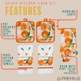 thumbnail image 2 of PREMIUS 5 Piece Printed Kitchen Linen Set, Orange, 2 Cotton Towels, 2 Pot Holders, 1 Oven Mitt, 2 of 8