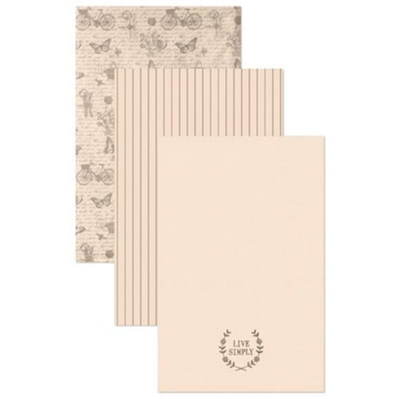 Natures Script Tea Towels, Cream - Set of 3