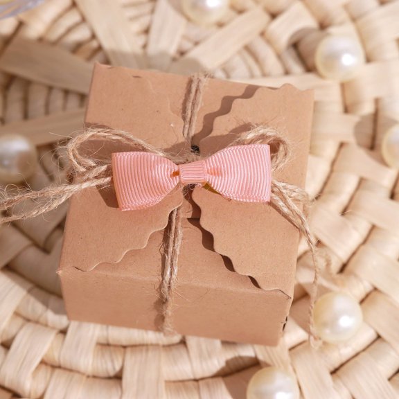 Efavormart 50 Pcs | 1.5" Dusty Rose Grosgrain Pre Tied Ribbon Bows, Gift Basket Party Favor Bags Decor - Polyester