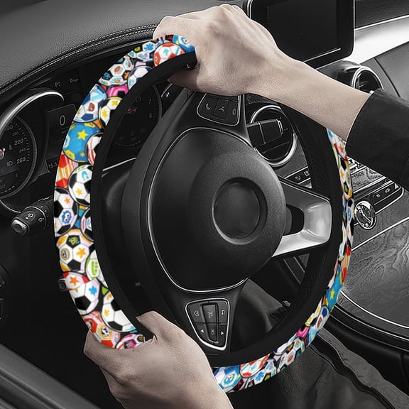 Steering Wheel Cover Neoprene Material Most Cars Men&Women Universal 15 inch Premium Non-Slip Spring Steering Wheel Protector football Steering Wheel Cover