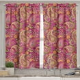 thumbnail image 2 of Ambesonne Paisley Valance & Curtain, Vivid Flowers and Dots, 55"x36", Multicolor, 2 of 6
