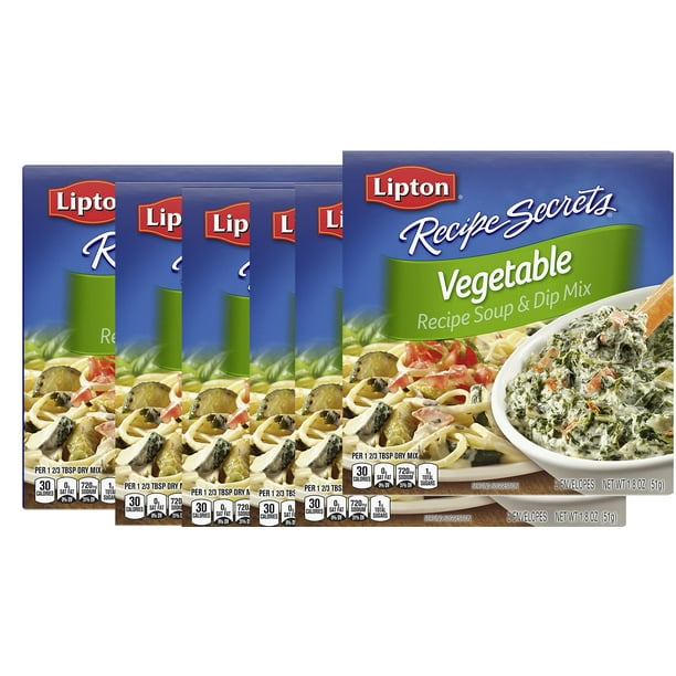Lipton Recipe Secrets Soup and Dip Mix, Vegetable 1.8 oz, Pack of 6