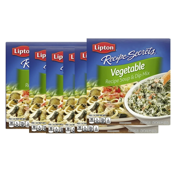 Lipton Recipe Secrets Soup and Dip Mix, Vegetable 1.8 oz, Pack of 6