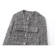 thumbnail image 5 of HH TRAF Otoño Mujer Chaqueta Casual de Manga Larga Top 2024 Mujeres Cuadros Un Solo Pecho Bolsillo Decorado Abrigo Corto Mujer, 5 of 5