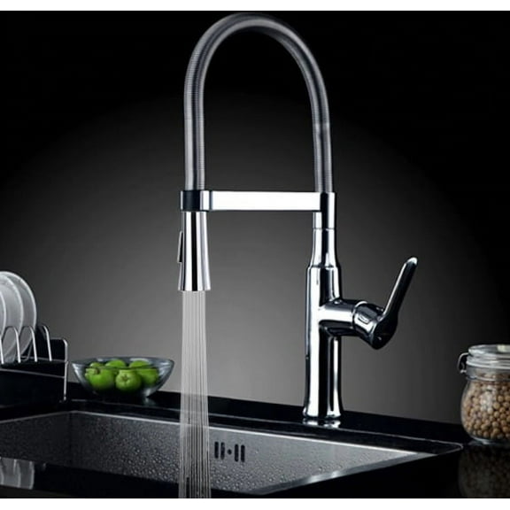 Juno Pull Out Single Handle Chrome Finish Kitchen Sink Faucet