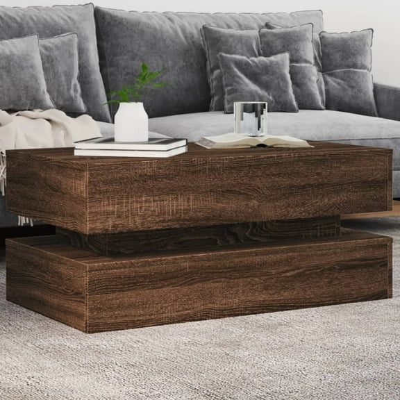 vidaXL Coffee Table Brown oak Engineered wood 35.4 x 19.7 x 15.7 in