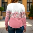 thumbnail image 3 of TQWQT Plus Size Womens Tops Fall Women Dressy Blouses Crewneck Womens Tops Long Sleeve Floral Print Casual Tunics Women Loose Fit Clothes Pink 4XL, 3 of 5