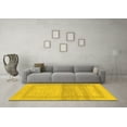 thumbnail image 3 of Ahgly Company Machine Washable Indoor Square Abstract Yellow Modern Area Rugs, 3' Square, 3 of 4