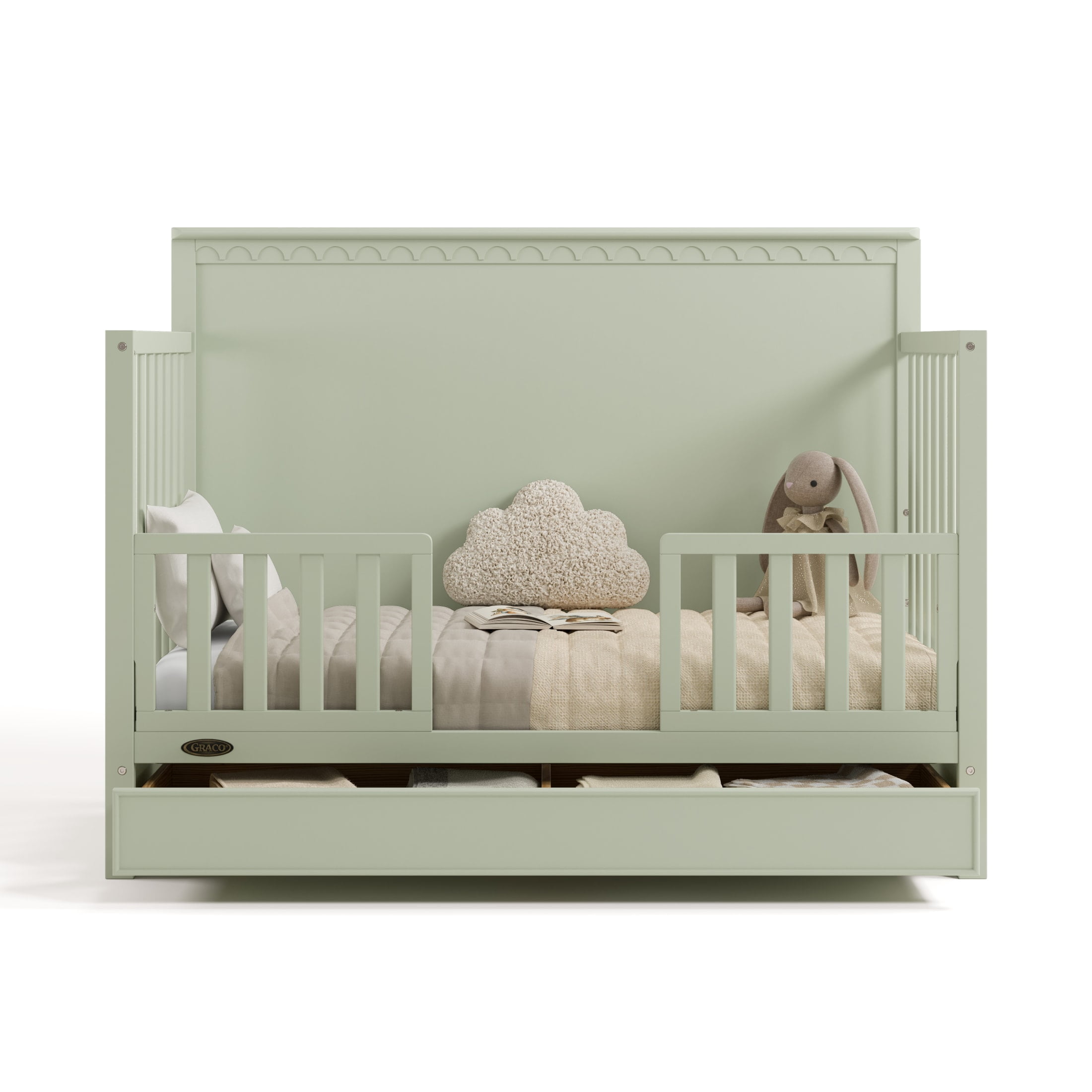 Graco Sasha 5-in-1 Convertible Baby Crib with Drawer, Sage
