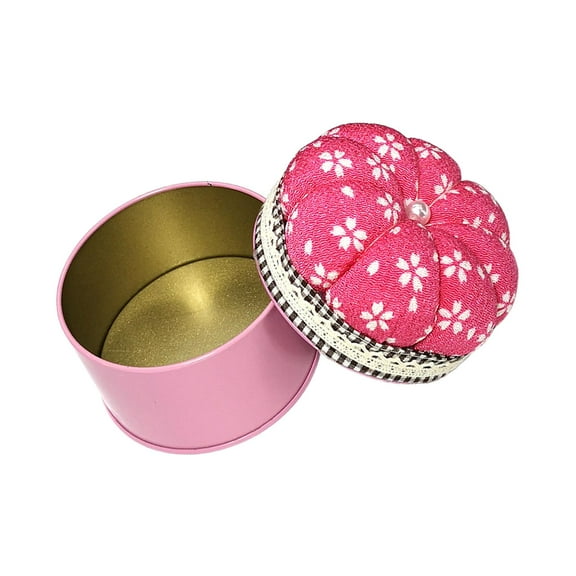 Pumpkin Shaped Pin Cushion with Storage Case DIY Craft Pillow Beginner Organizer Holder for Embroidery Handcraft Sewing Supplies , Style B