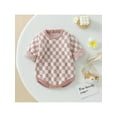 thumbnail image 2 of Faithtur Bébé Filles Garçons Romper Damier Plaid Col Rond Manches Longues Tricot Pull Combinaisons Automne Hiver Bodysuits, 2 of 9