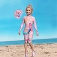 thumbnail image 3 of JTieacloth Girls Swimsuit Long Sleeve Bathing With Hood UPF 50 Sun Rash Guard For Kids Beach Pool,Sizes 6-7 Years, 3 of 3