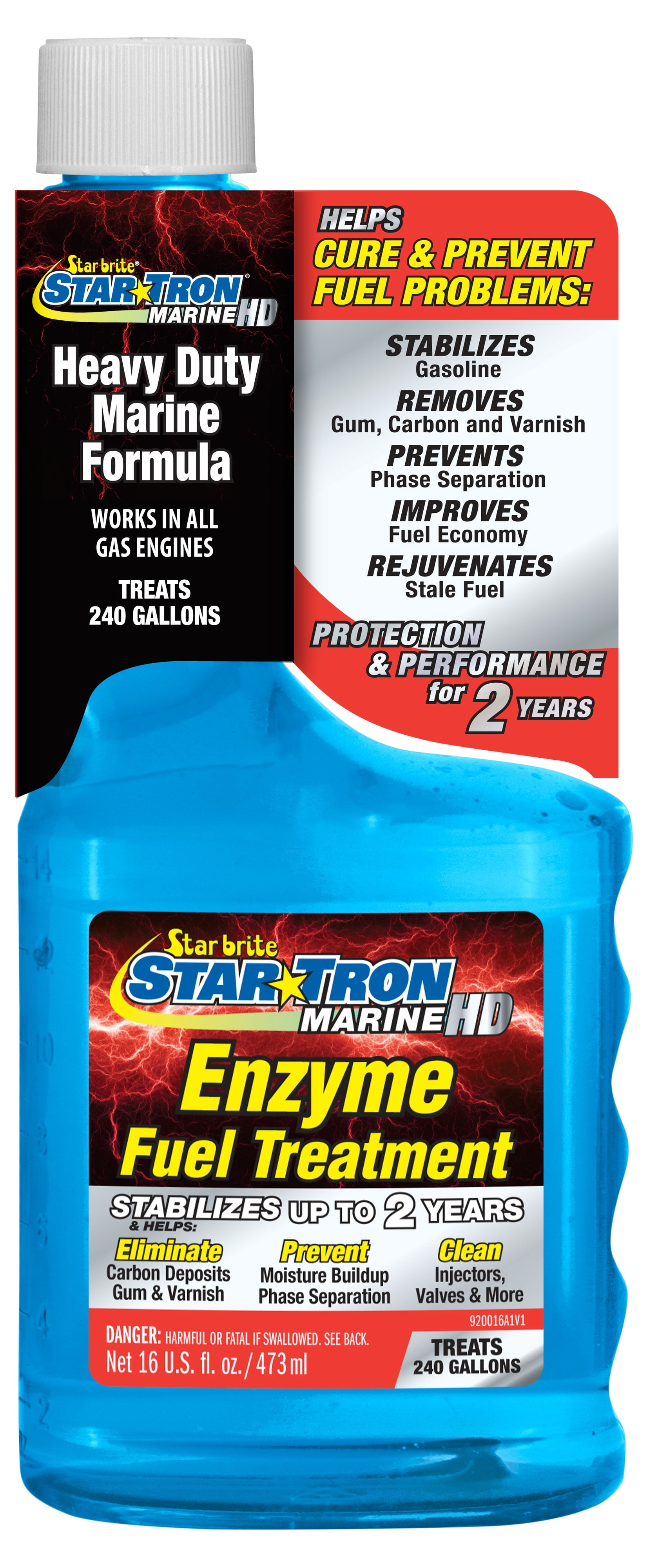 Star Tron Enzyme Fuel Treatment - Concentrated Gasoline Formula - 1 oz. Treats 16 Gallons - 16 OZ (0920016)