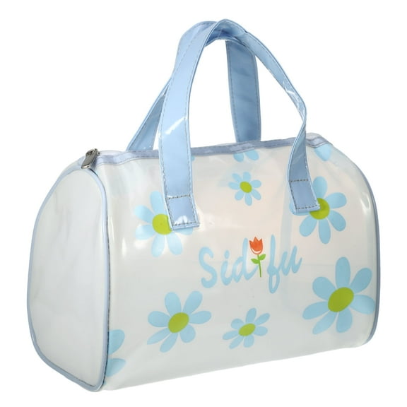 Unique Bargains Women Cylinder Cosmetic Bag for Vacation Camping Travel Outdoor Activities Blue