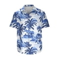 thumbnail image 4 of Donemore Men's Tropical Hawaiian Print Short Sleeve Button-Down Shirt Casual Vacation Resort Style Breathable Cotton Shirt with Loose Fit Trendy Men's Apparel, 4 of 5