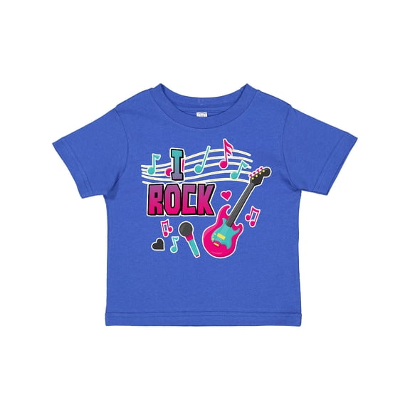 Inktastic I Rock with Guitar Microphone and Music Notes Boys or Girls Toddler T-Shirt