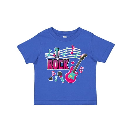 

Inktastic I Rock with Guitar Microphone and Music Notes Gift Toddler Boy or Toddler Girl T-Shirt