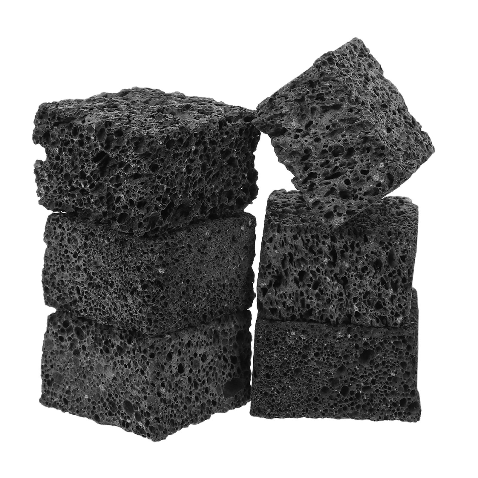 SKISUNO 6Pcs Volcanic Rock Decoration Black Compact Lava Stone Diffuser for Essential Oils