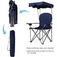 thumbnail image 3 of SEEKOL Camping Chair, Folding Outdoor Lawn Chair with Canopy, Carry Bag & Cup Holder, Portable Heavy Duty Camp Chair for Outside Travel, Picnic, Beach Soccer Chairs, 3 of 7