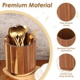 thumbnail image 4 of Tzdxfgl Wooden Utensil Holder, 360° Rotating Kitchen Utensil Organizer, 6.5x5.9 inch Large Kitchen Utensil Holder, Cooking Utensil Crock for Kitchen Countertop with Rotatable Wooden Base, 4 of 12