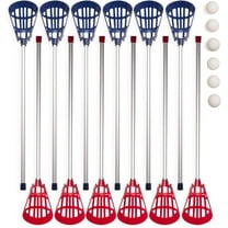 Champion Sports Soft Lacrosse Set: Training Equipment for Boys, Girls, Kids, Youth and Amateur Athletes - 12 Aluminum Sticks and 6 Vinyl Balls for Indoor Outdoor Use