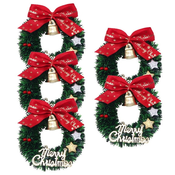 Homoyoyo 5-Pack Artificial Christmas Wreaths Decorative Hanging for Home Holiday Festive Decor