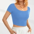 thumbnail image 3 of Camiseta de punto acanalado Nikou cuello redondo manga corta corte ajustado, 3 of 6