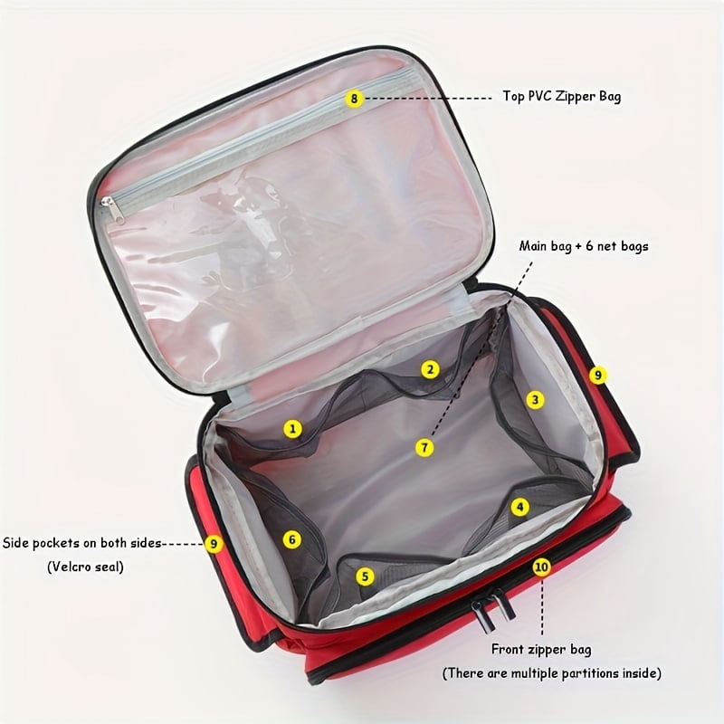Travel Medicine Bag Organizer, Medicine Organizer Storage, Pill Bottle Organizer Storage, Medication Organizer for Home, Medicine Kit, Travel Emergency Kit (Bag Only), Shelf Baskets