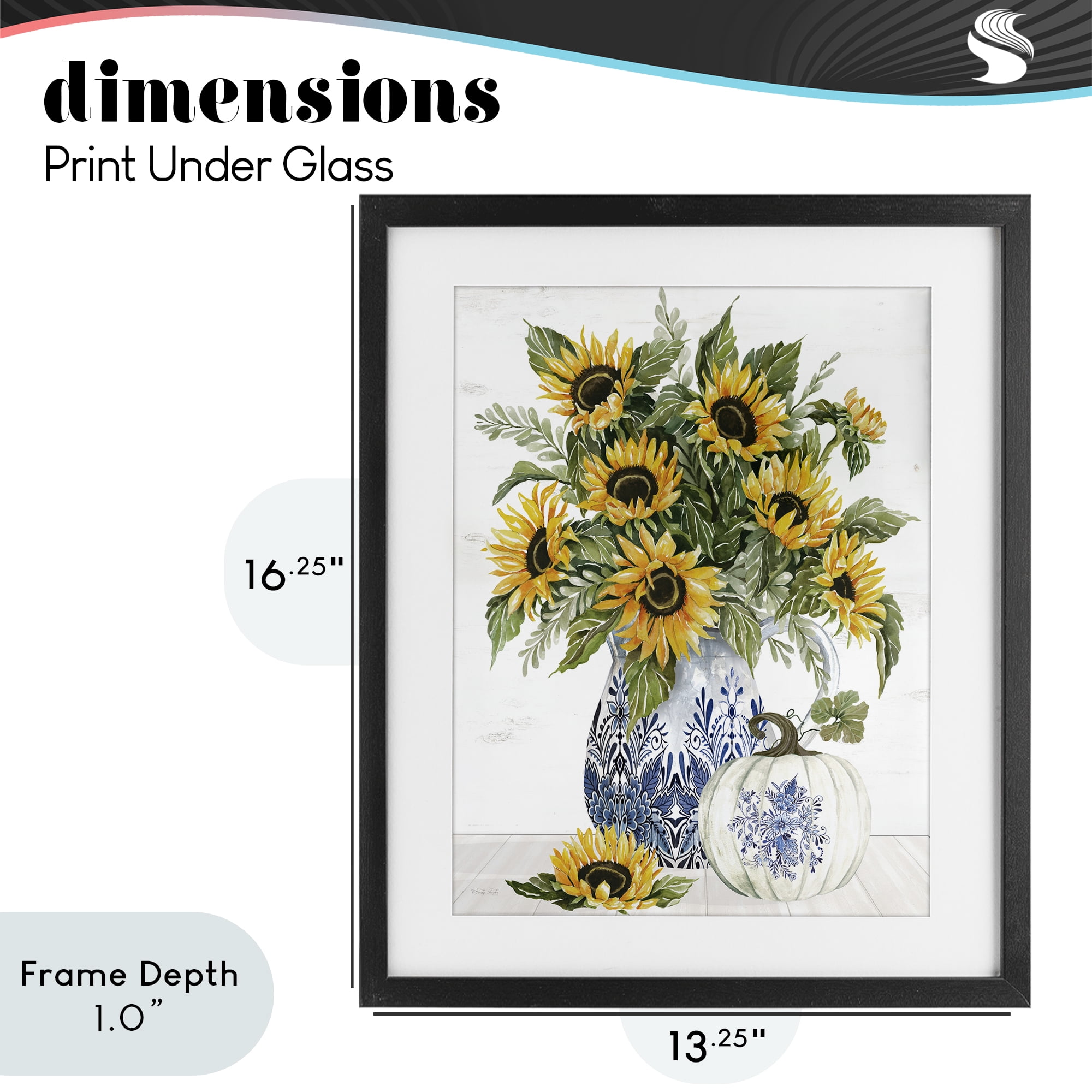 Stupell Industries Imperial Autumn Sunflowers Black Framed Print Under Glass, design by Cindy Jacobs
