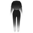 thumbnail image 4 of HAPIMO 2 Piece Sets for Women Gradient Color Hooded Sweatshirt Casual Pullover Top with Elastic Waist Jogger Pant Lounge Set Black M, 4 of 5