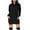 Black, variant on gakvbuo Fashion Women Hooded Dress Long Sleeves Pockets Short Sweatshirt Dress