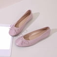 thumbnail image 5 of Purple Ladies Round Toe Bow Flat Shoes For All-Season Style And Casual Comfort Fashionable Design, 5 of 9