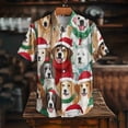 thumbnail image 2 of Unisex Christmas Printed Festive Patterns Short Sleeve Collared Button-Down Shirt for Holiday Gatherings and Daily Wear, 2 of 9