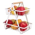 thumbnail image 1 of Cipaher Cesta de Frutas de 2 Capas para Encimera Cesta de Verduras Cesta de Hierro Plegable de Doble Capa para Almacenaje, 1 of 6
