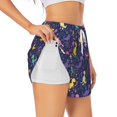 thumbnail image 3 of Lsque Colorful Dinosaur Printed Women's Running Shorts with Liner Pockets,Elastic Quick Dry Workout Athletic Gym Yoga Shorts,Womens High Waist Shorts-X-Large, 3 of 9