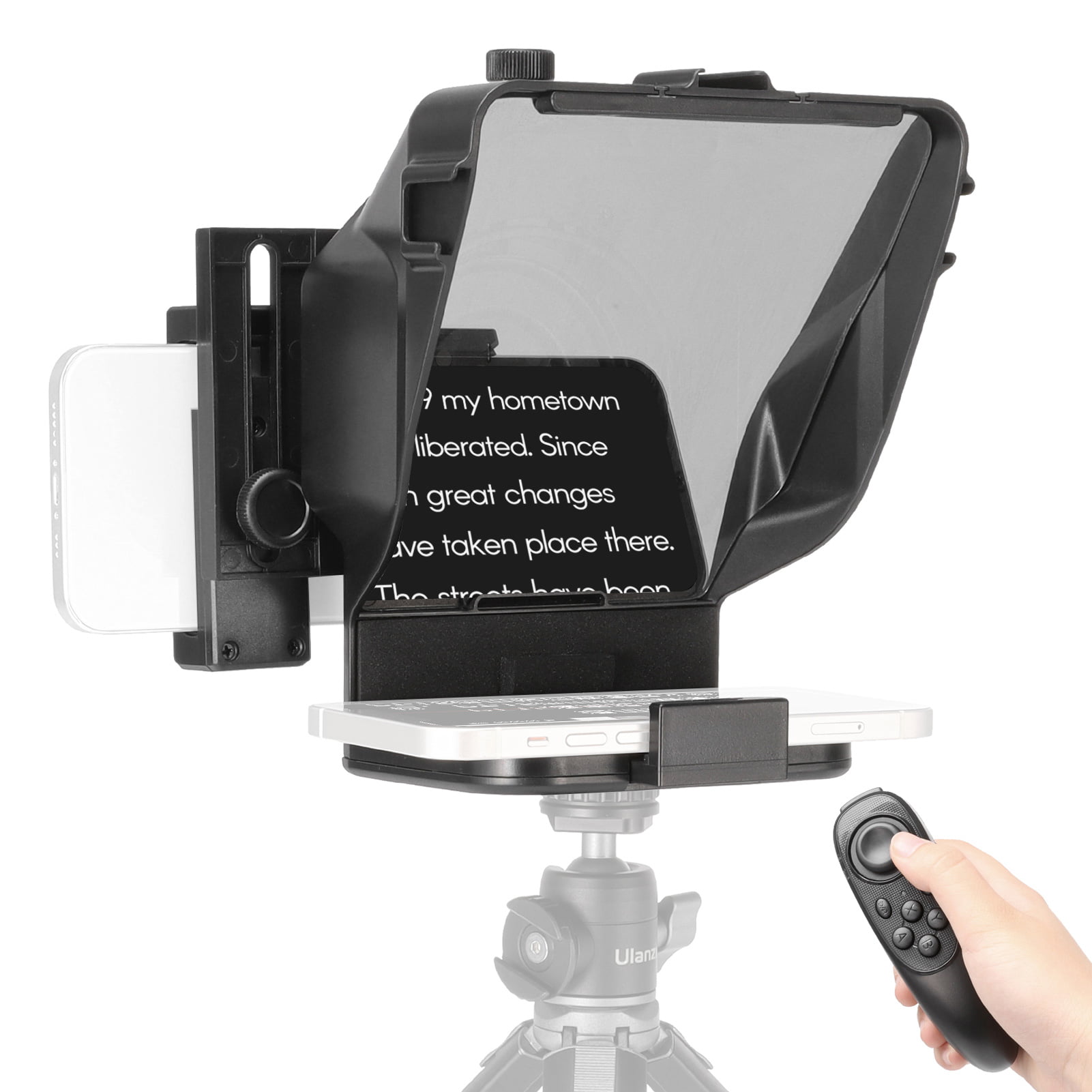 5 inch Portable Smartphone Wireless Control Teleprompter Teleprompter Three Phone Stand Teleprompter for Video Shooting Mobile Phone SLR Camera