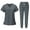 01-Gray, variant on Scrubs for Women Set Stretch V-Neck Scrub Tops & Cargo Pant Quick Drying Solid Medical Nurse Uniform with Pockets