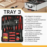 UBesGoo 799 Pcs Tool Set, Household Repair Hand Tool Kit, Mechanics Tool Kit, with Trolley Case, Silver