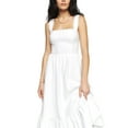 thumbnail image 1 of ZAXARRA Robe Midi Décontractée d'Été pour Femmes Couleur Unie/imprimé Floral Sans Manches Dos Nu à Volants Robe Trapèze Mode Soirée, 1 of 5